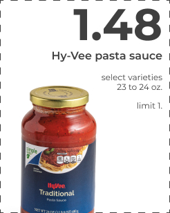 Hy-Vee pasta sauce select varieties 23to240z timit 1, e Traditional 