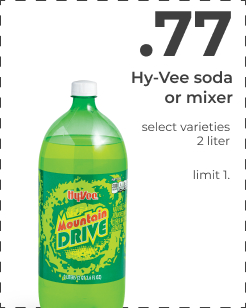 Hy-Vee soda or mixer select varieties 2liter 