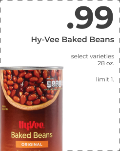 Hy-Vee Baked Beans select varieties 280z imit 1. i :EICRREEENE 